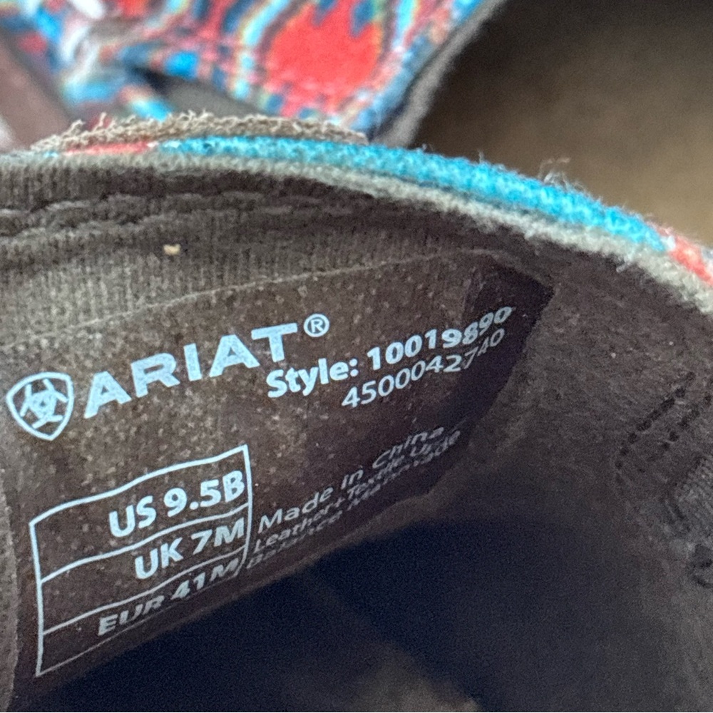 Ariat Cruiser Saddle Tan Suade Geometric Neutral Boho Slip On Shoes Size 9.5B - Picture 14 of 16